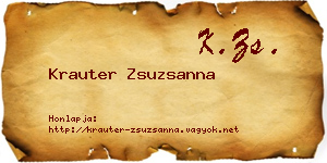 Krauter Zsuzsanna névjegykártya